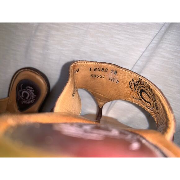 Charlie Horse Womens 7B Leather Thong Sandals Artisan Hand Crafted in Brazil - Picture 4 of 4